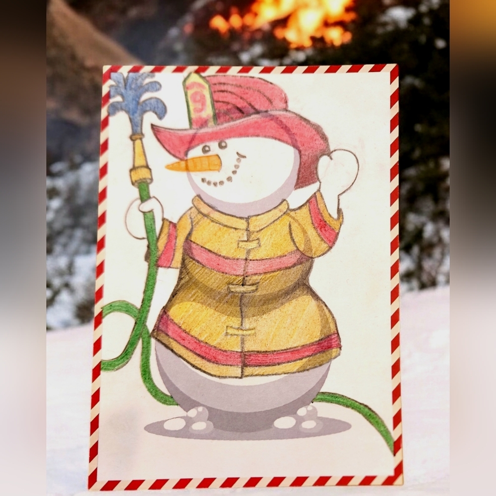 PLEASE like to vote for Me FIREMAN Snowman ⛄Contest ⛄ my ironic fireman snowman